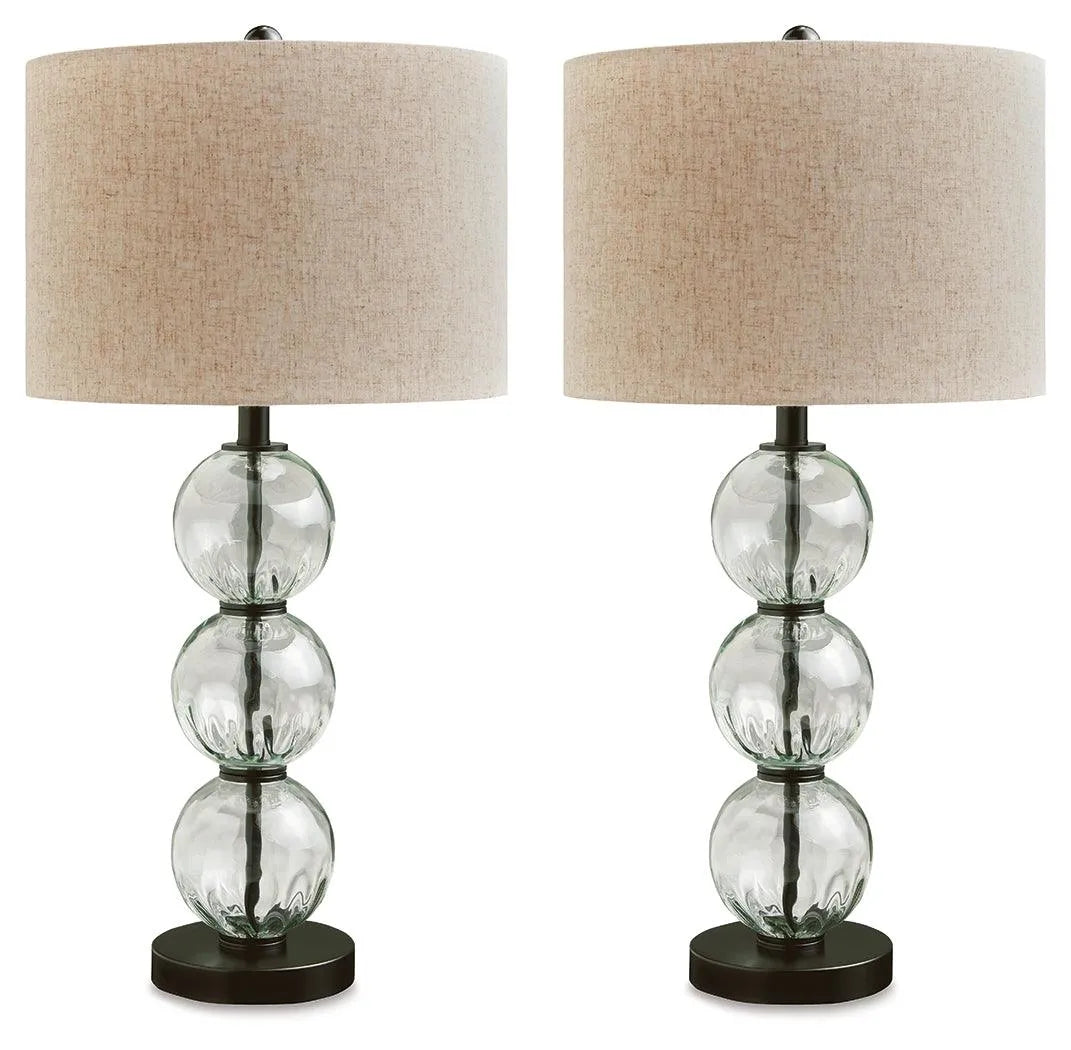 Airbal Clear/Black Table Lamp by Ashley at Eve Furniture