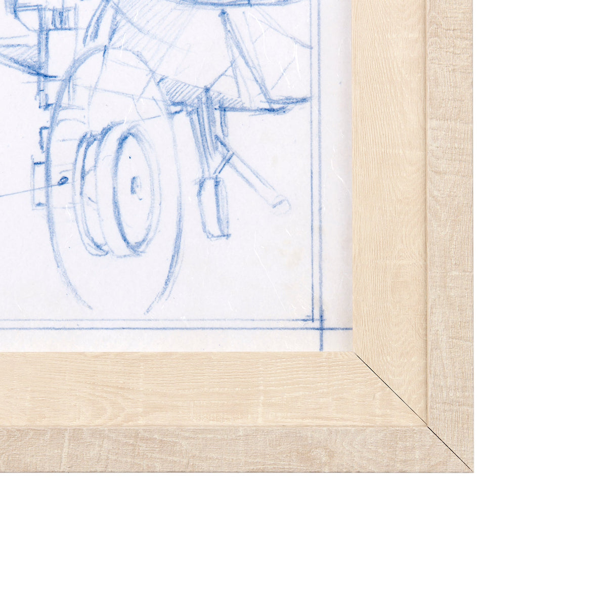 Airplane Mechanical Sketch II by Ethan Harper a Hand Embellished Textured Framed Art Print by Mercana at Eve Furniture