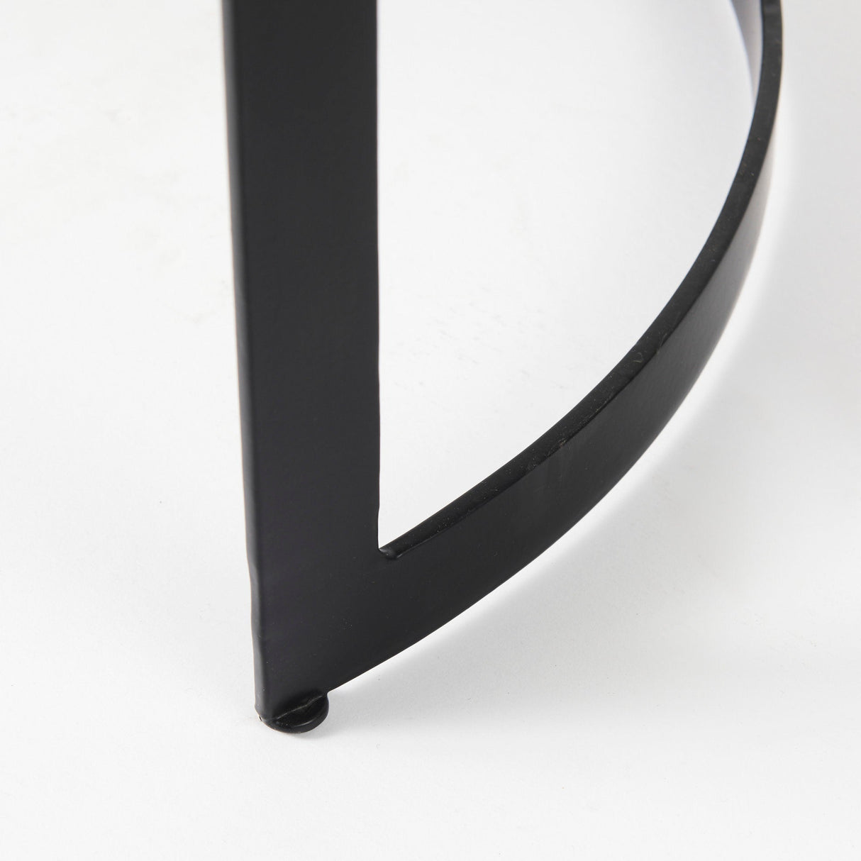 Aisley (Set of 2) Light Brown Wood W/ Black Metal Base Round Nesting Side Tables by Mercana at Eve Furniture