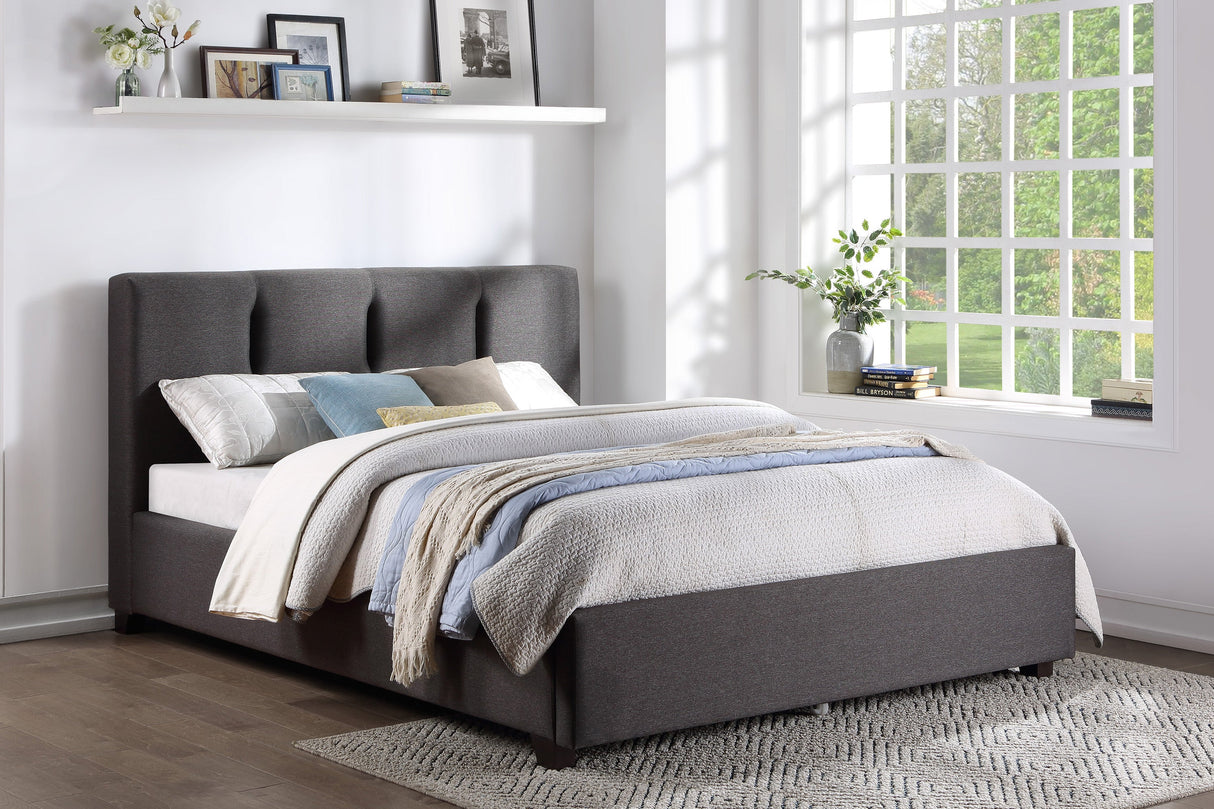 Aitana Graphite Full Platform Bed with Storage Footboard