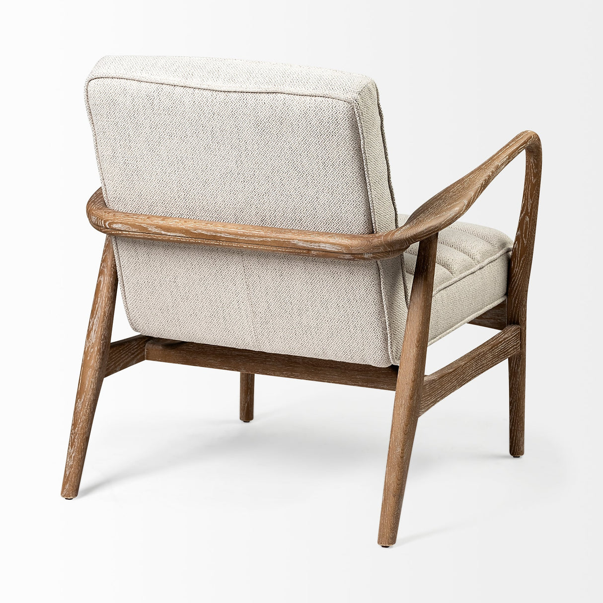 Ajax II Cream Fabric W/ Brown Wooden Frame Accent Chair by Mercana at Eve Furniture