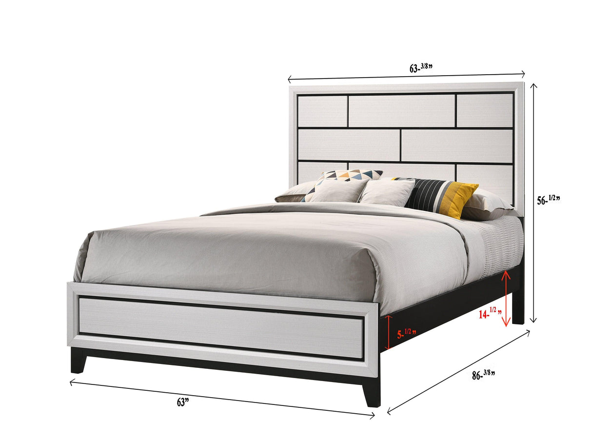 Akerson Chalk Queen Panel Bed by Crown Mark at Eve Furniture