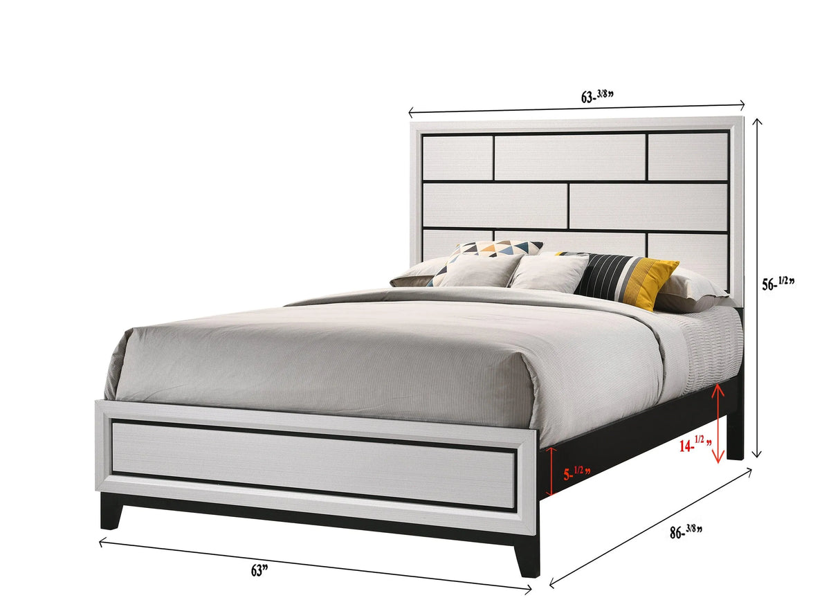 Akerson Chalk Queen Panel Bed by Crown Mark at Eve Furniture
