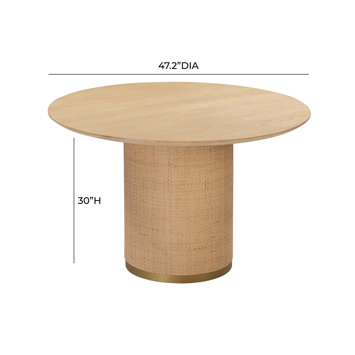 Akiba Natural Ash & Rattan 47" Round Dining Table by TOV Furniture at Eve Furniture