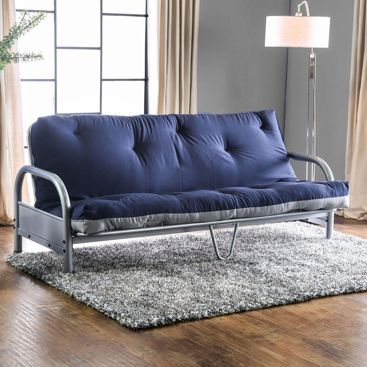 Aksel Gray/Navy Futon Mattress by Furniture of America at Eve Furniture