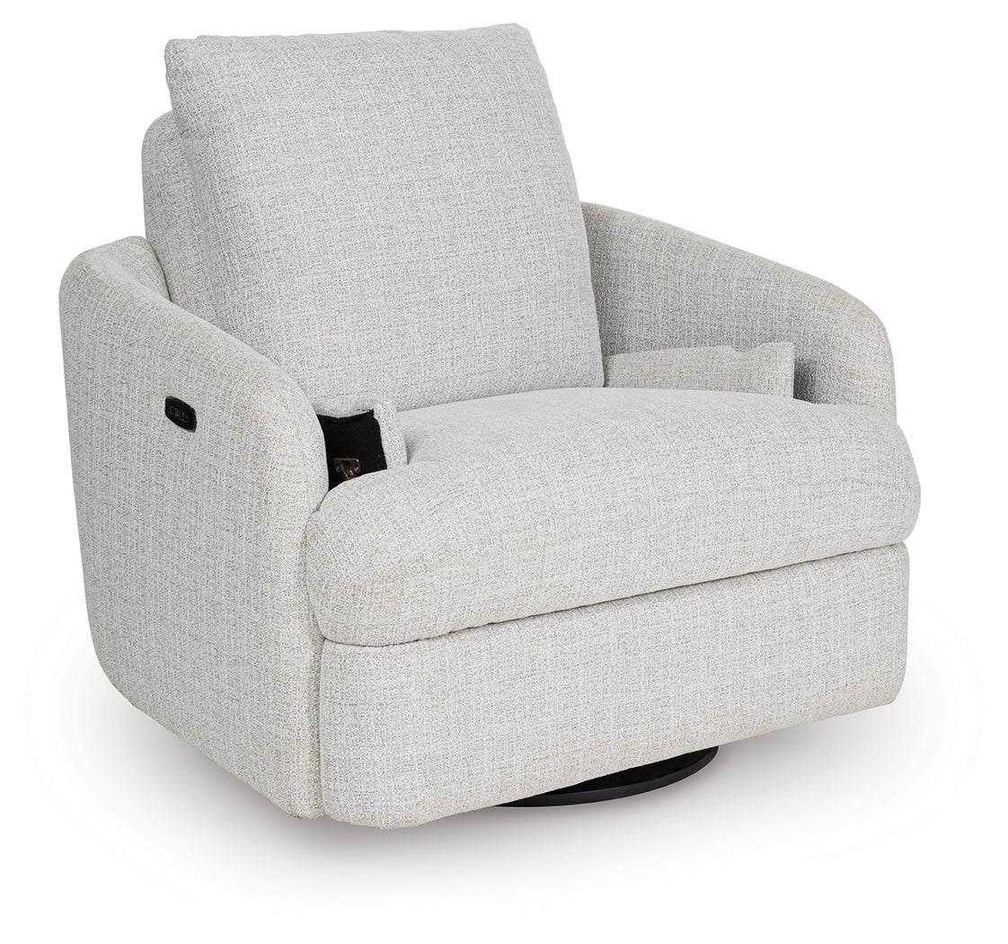 Alainmont Stone Swivel Power Recliner by Ashley at Eve Furniture