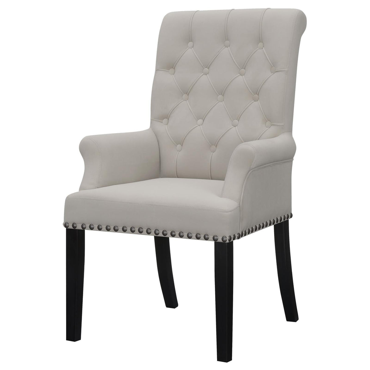 Alana Upholstered Tufted Arm Chair with Nailhead Trim by Coaster at Eve Furniture