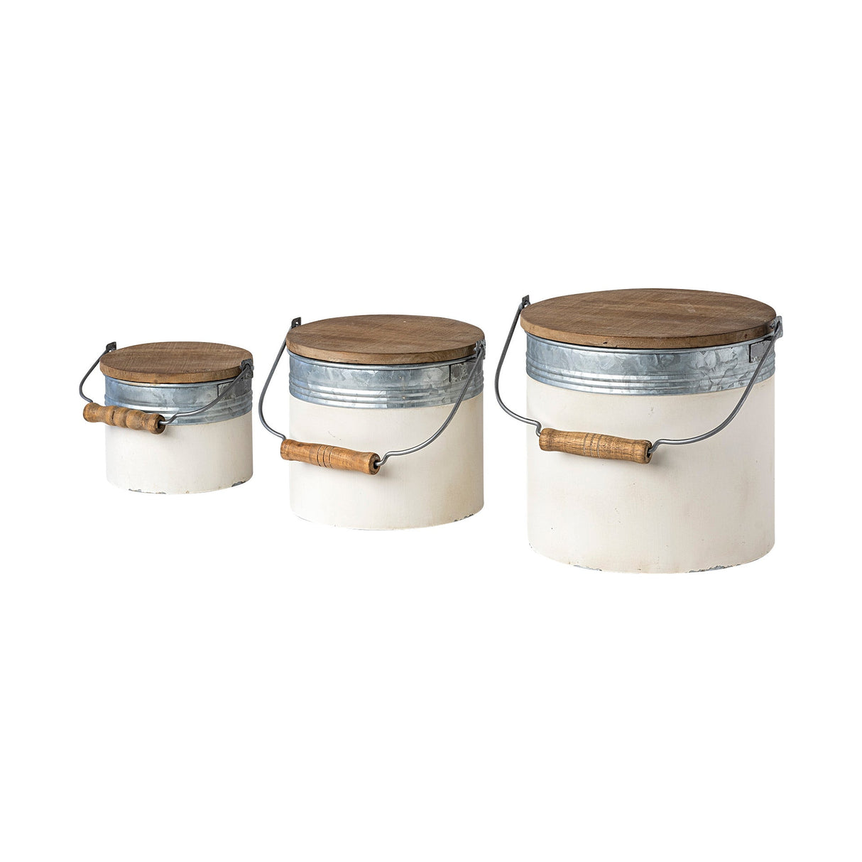 Alani (Set of 3) White Metal Storage Boxes by Mercana at Eve Furniture