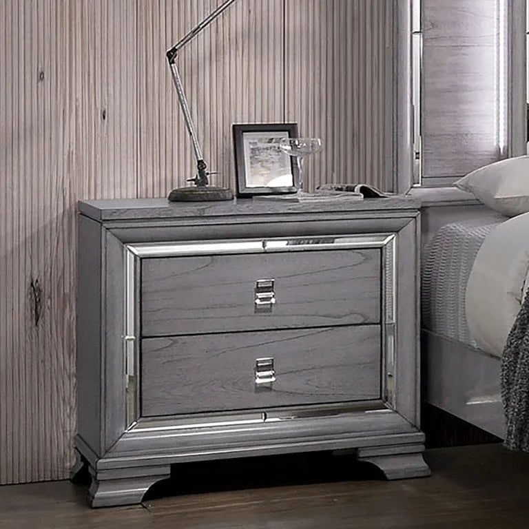 Alanis Light Gray 4-Piece Queen Bedroom Set by Furniture of America at Eve Furniture