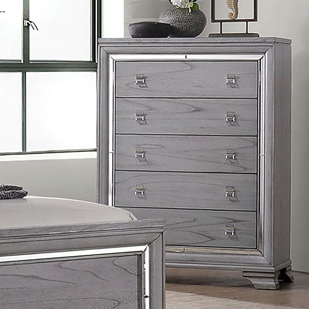 Alanis Light Gray Chest by Furniture of America at Eve Furniture