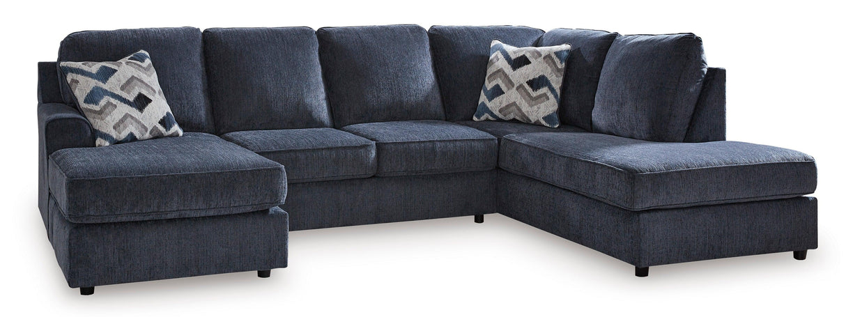 Albar Place Cobalt 2-Piece Right Arm Facing (RAF) Chaise Sectional by Ashley at Eve Furniture