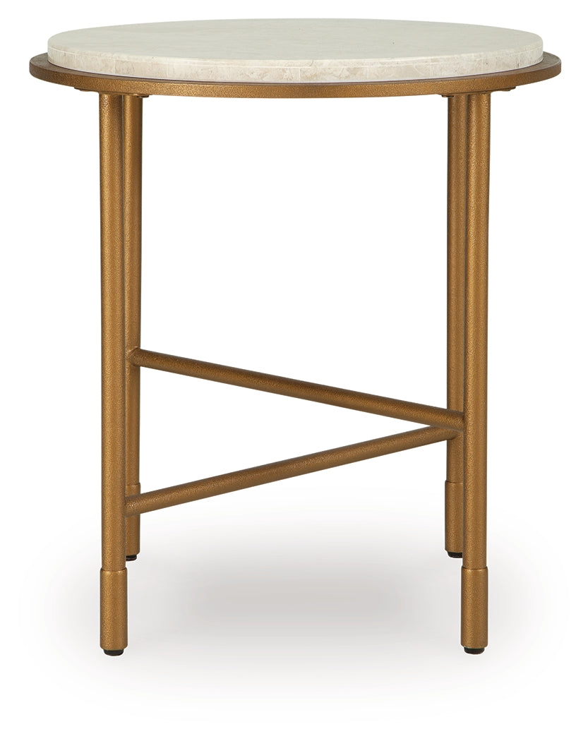 Alben Antique Gold End Table by Ashley at Eve Furniture