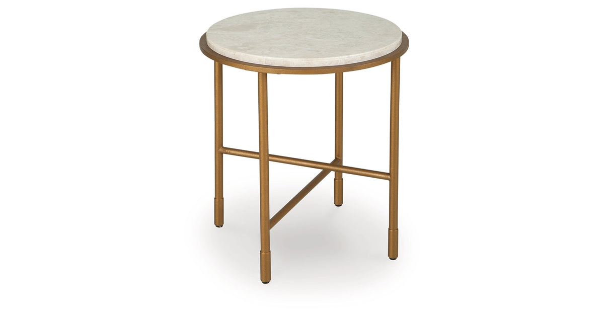 Alben Antique Gold End Table by Ashley at Eve Furniture