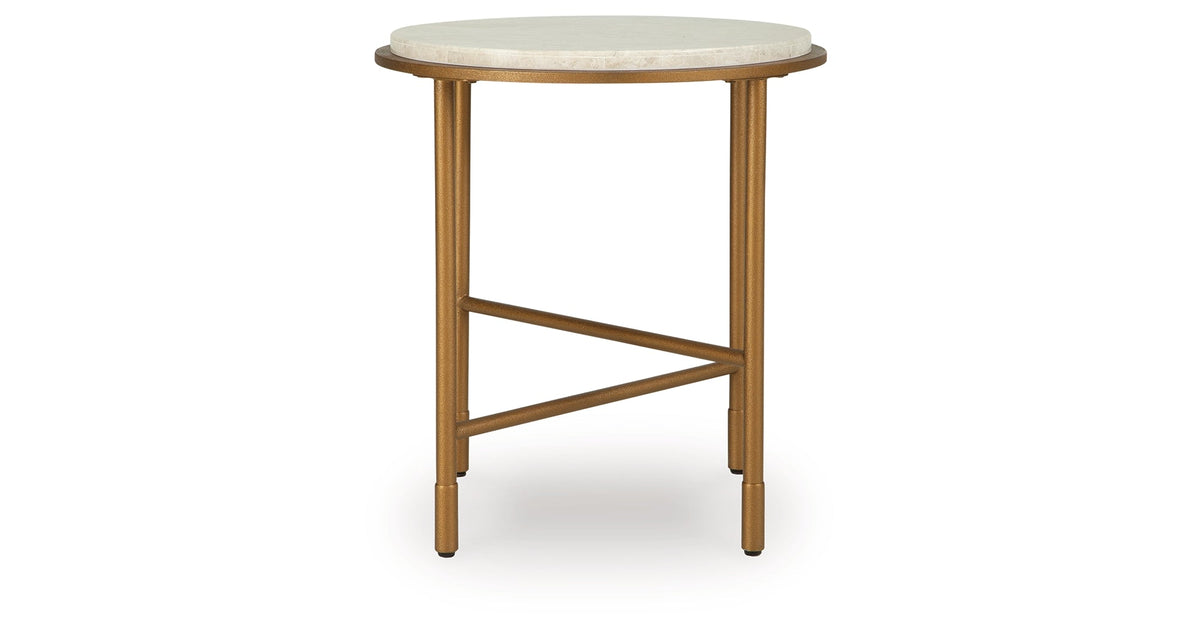 Alben Antique Gold End Table by Ashley at Eve Furniture
