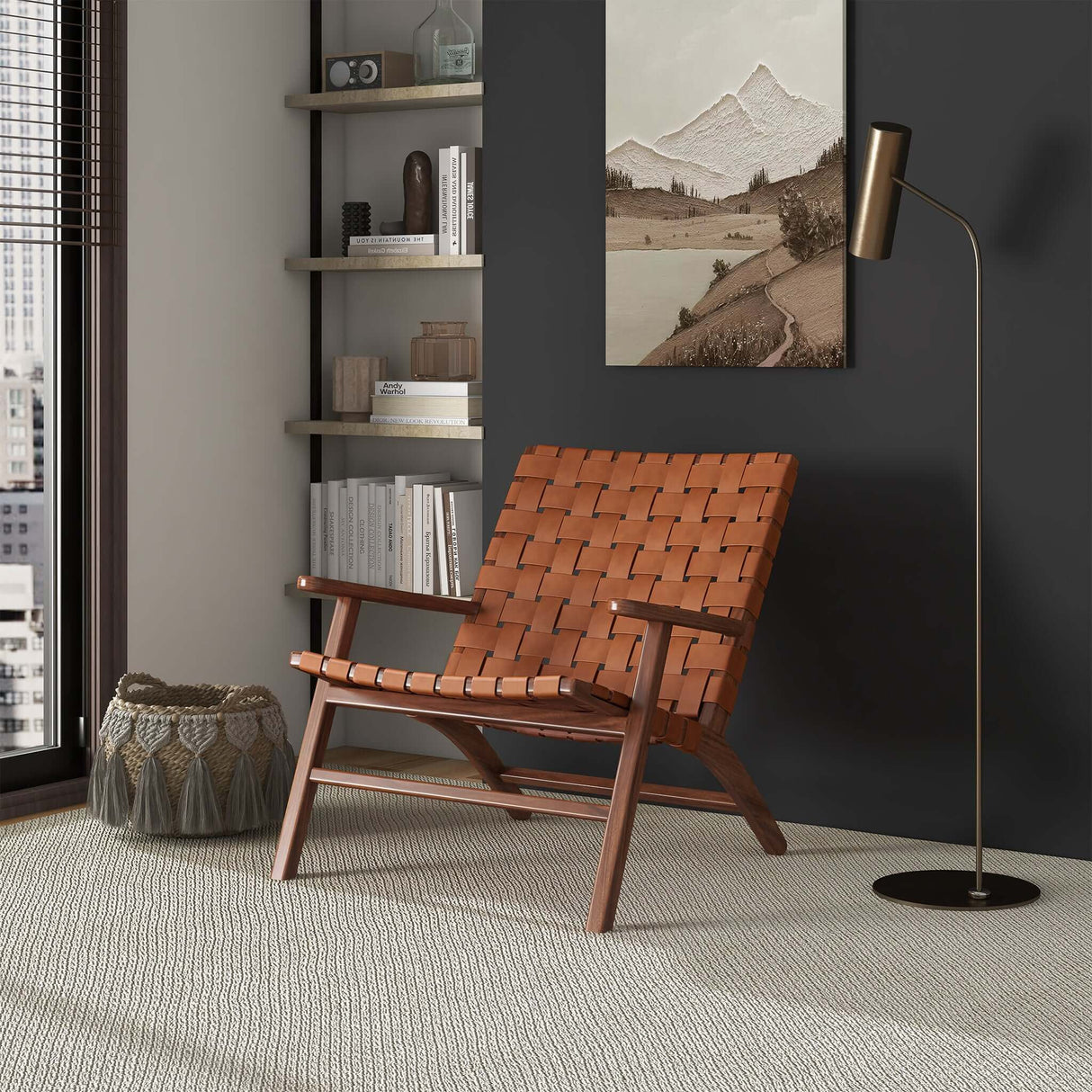 Kangley Leather Arm Chair by Ashcroft Imports at Eve Furniture