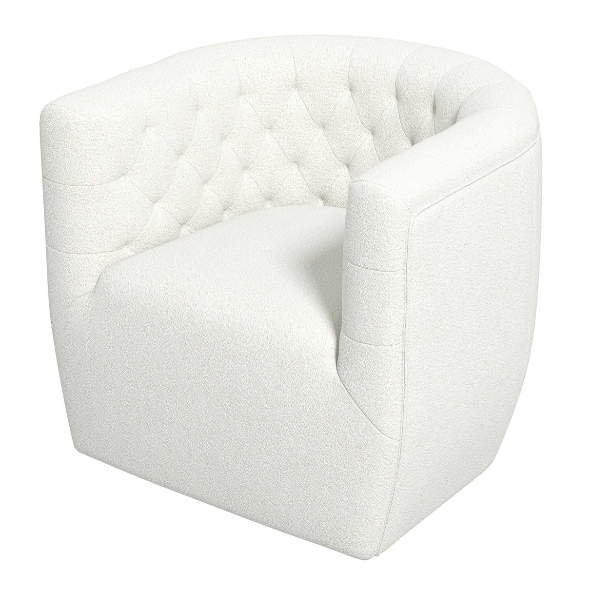 Delaney Cream Boucle Swivel Chair by Ashcroft Imports at Eve Furniture