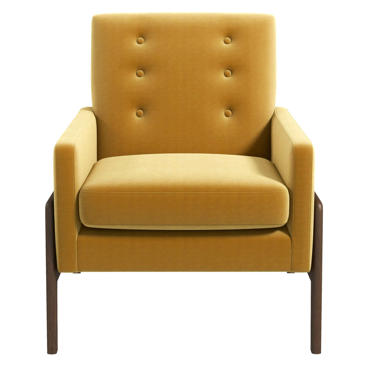 Cole Solid Wood Dark Yellow Velvet Lounge Chair by Ashcroft Imports at Eve Furniture