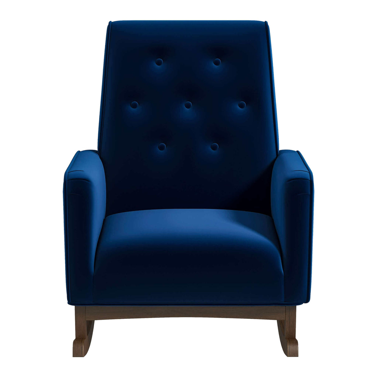 Demetrius Dark Blue Velvet Solid Wood Rocking Chair by Ashcroft Imports at Eve Furniture