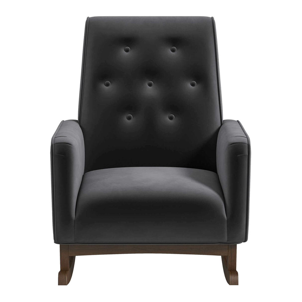 Demetrius Dark Grey Fabric Solid Wood Rocking Chair by Ashcroft Imports at Eve Furniture