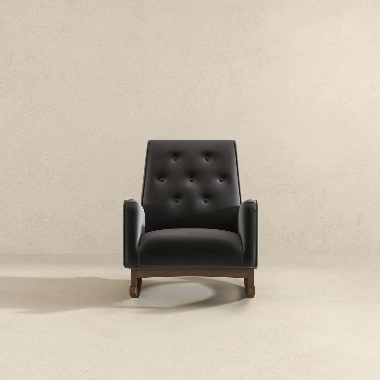 Demetrius Dark Grey Fabric Solid Wood Rocking Chair by Ashcroft Imports at Eve Furniture