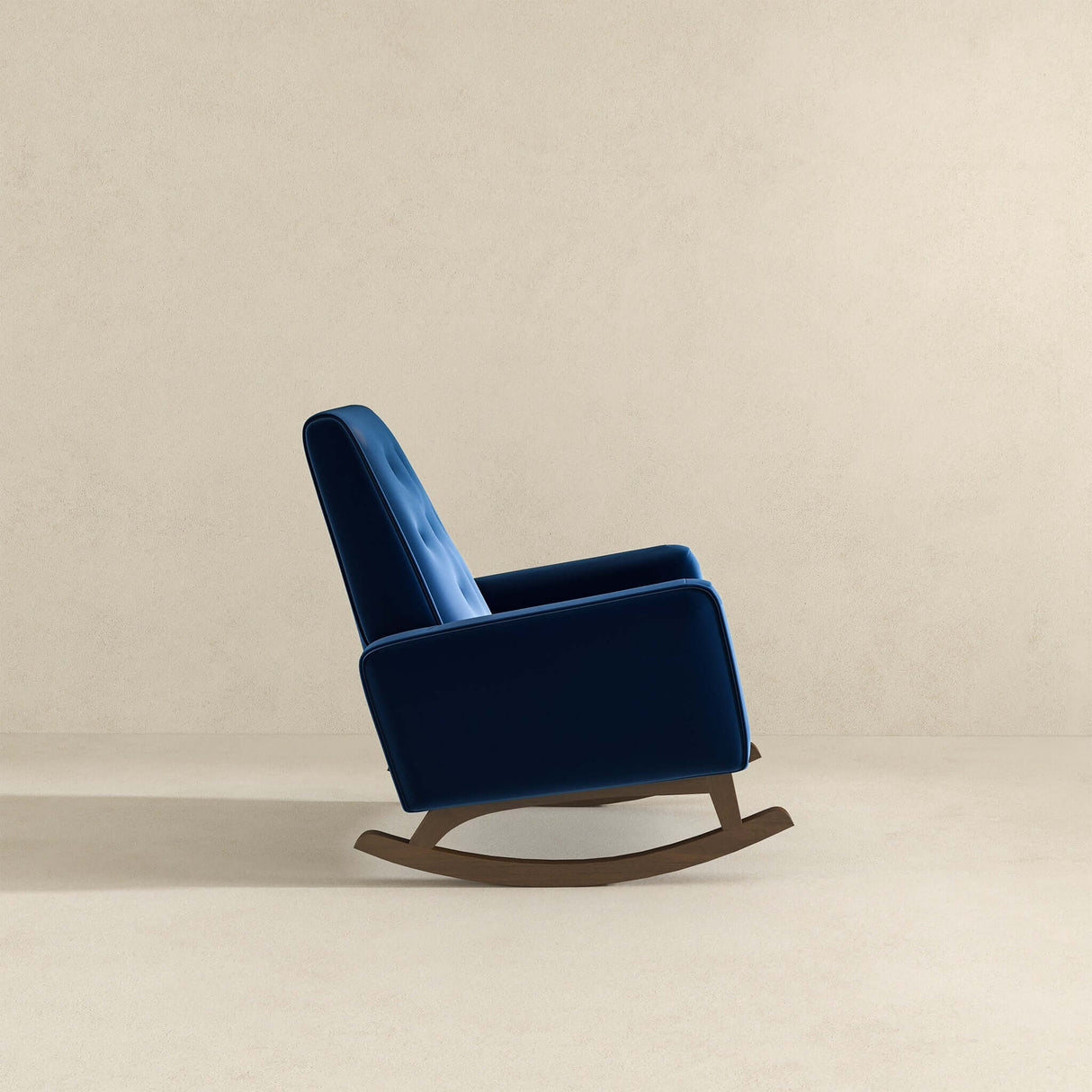 Demetrius Dark Blue Velvet Solid Wood Rocking Chair by Ashcroft Imports at Eve Furniture