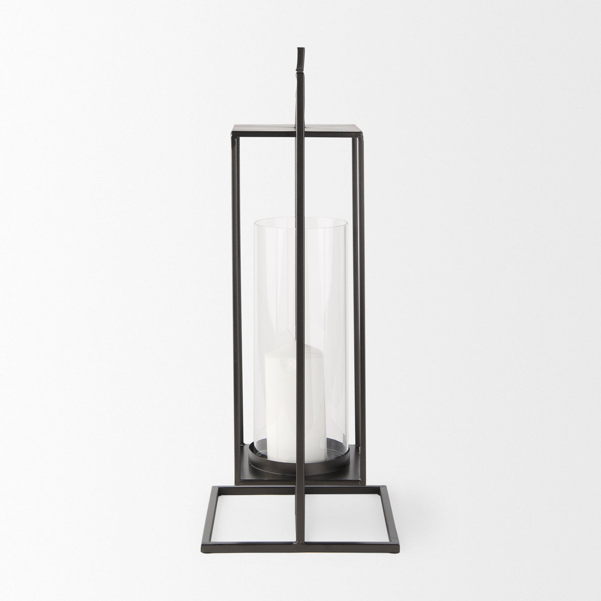 Albus I Large Black Metal Rectangular Table Candle Holder by Mercana at Eve Furniture