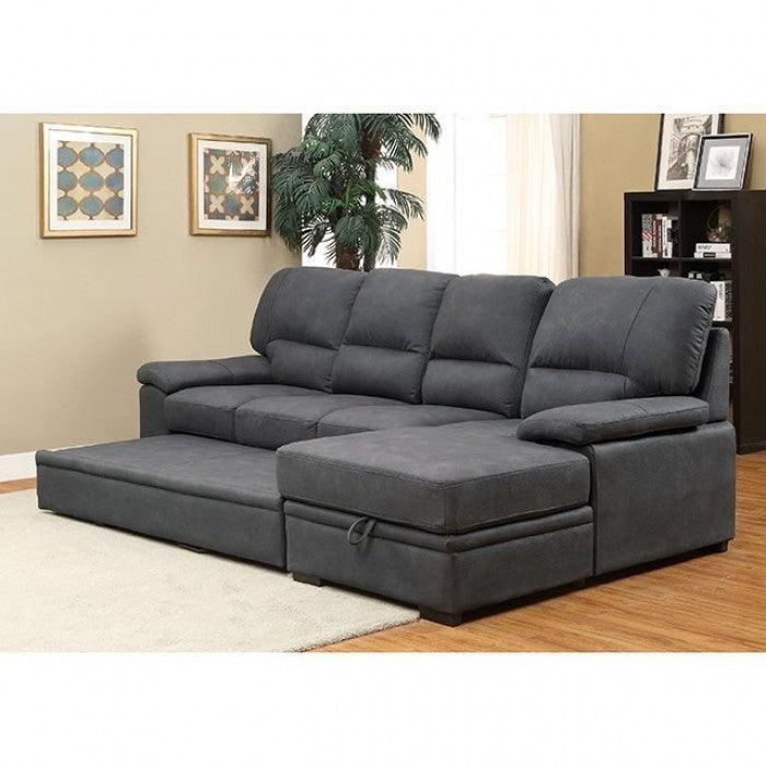 Alcester Graphite Sectional Sleeper by Furniture of America at Eve Furniture