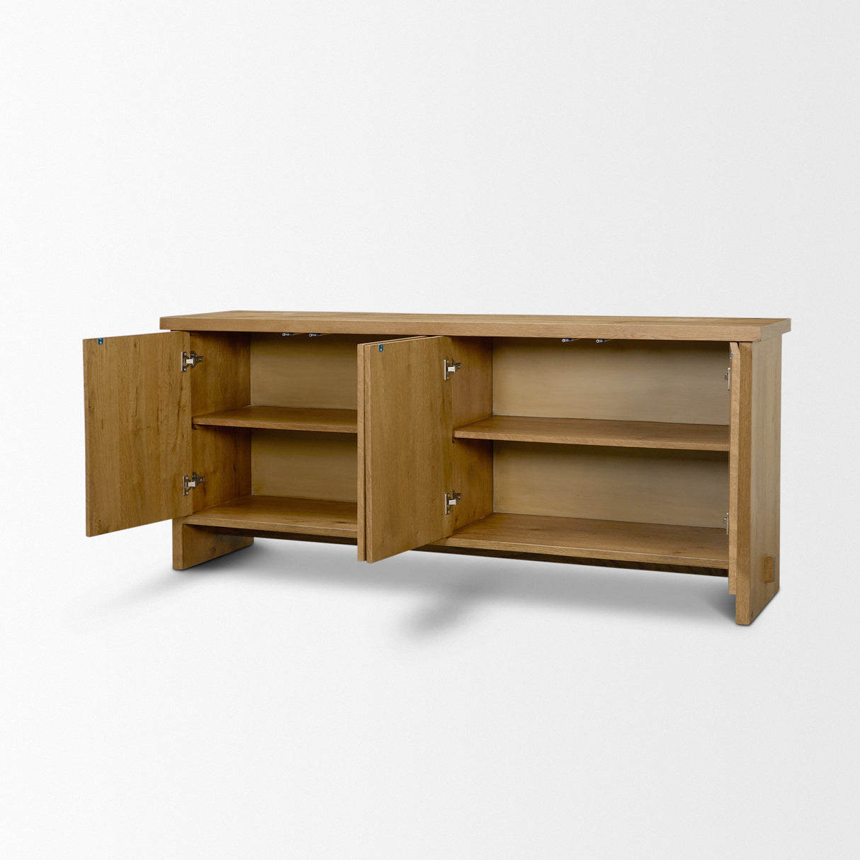 Alcott Brown Wood 4 Door Closed Sideboard by Mercana at Eve Furniture