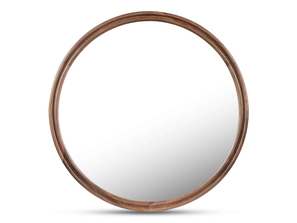 Alcott Walnut Large Round Mirror by Moe's Home at Eve Furniture