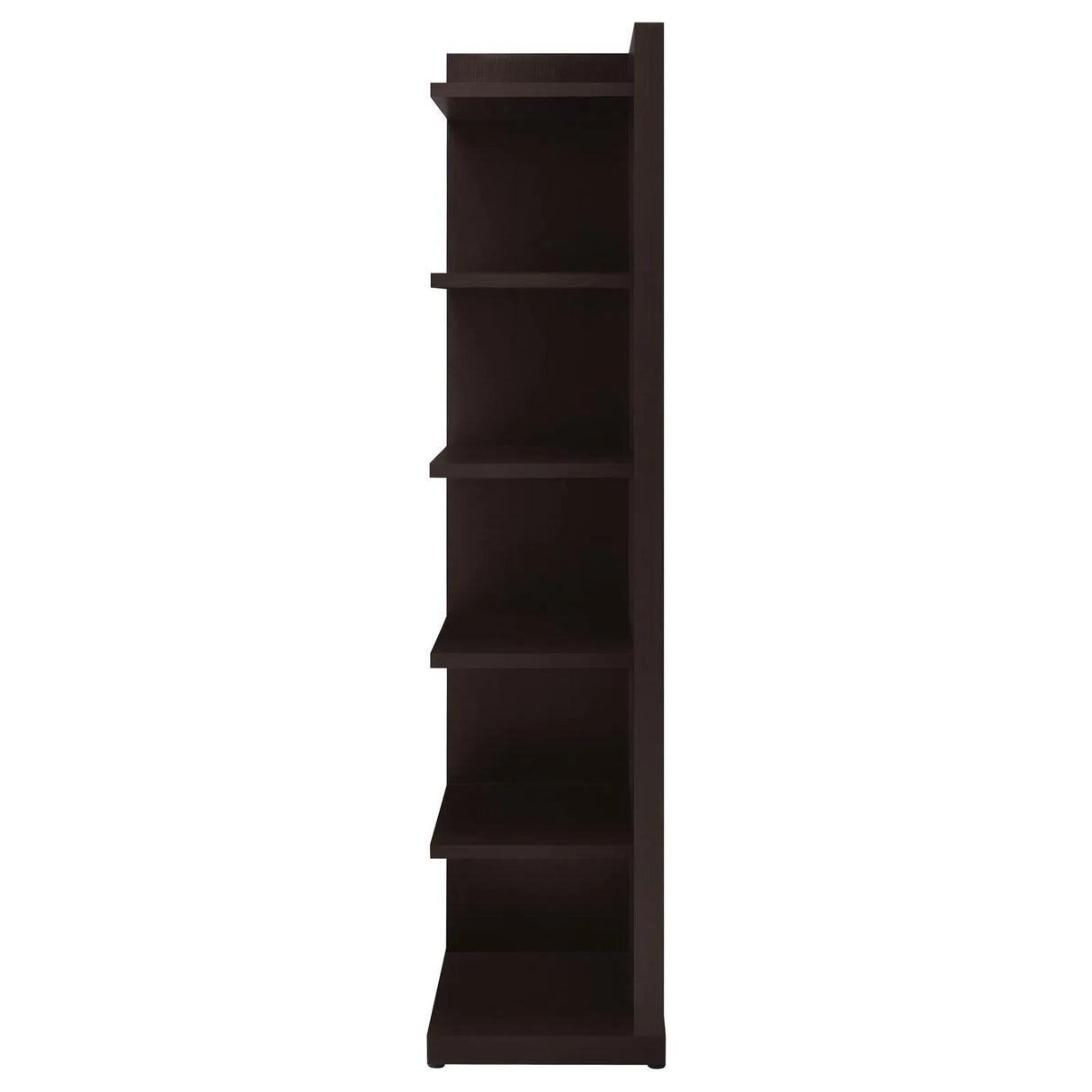 Alder Cappuccino 71-inch 6-shelf Corner Bookcase by Coaster at Eve Furniture