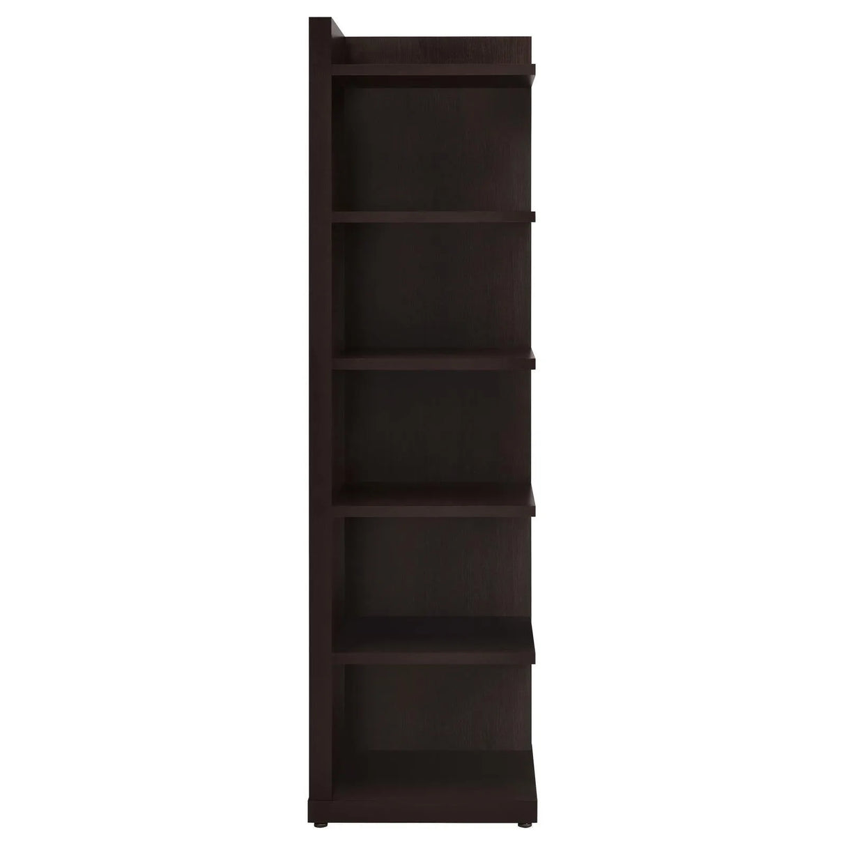 Alder Cappuccino 71-inch 6-shelf Corner Bookcase by Coaster at Eve Furniture
