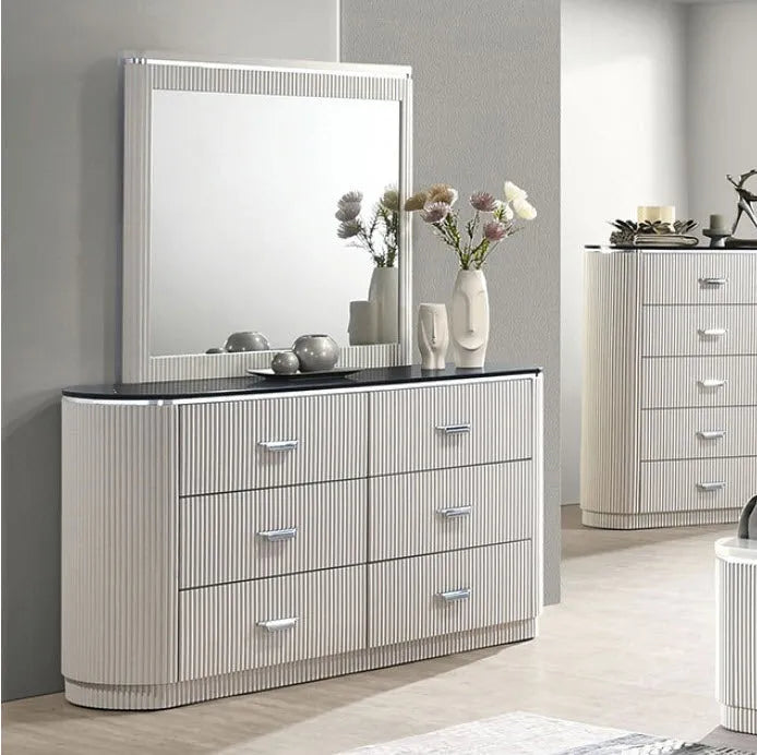 Aldgate Light Gray 5-Piece Queen Bedroom Set by Furniture of America at Eve Furniture