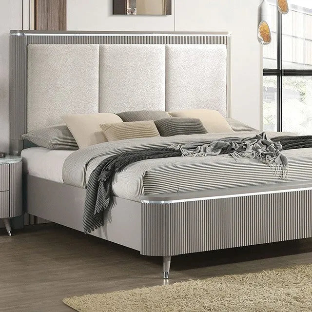 Aldridge Light Gray 5-Piece Queen Bedroom Set by Furniture of America at Eve Furniture