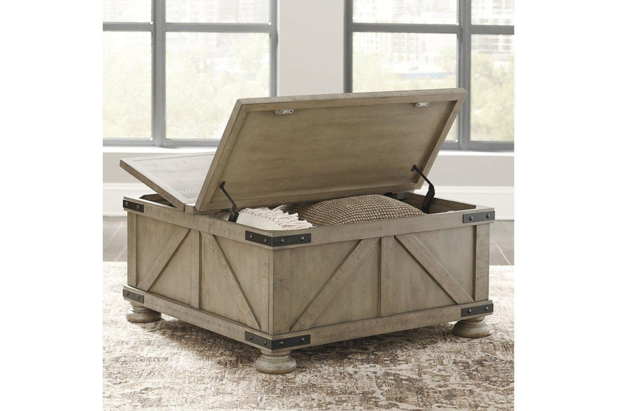 Aldwin Gray Coffee Table With Storage by Ashley at Eve Furniture