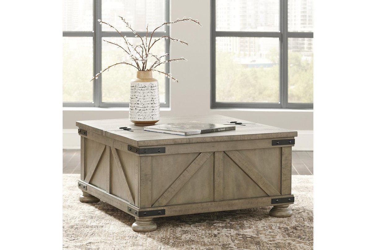 Aldwin Gray Coffee Table With Storage by Ashley at Eve Furniture