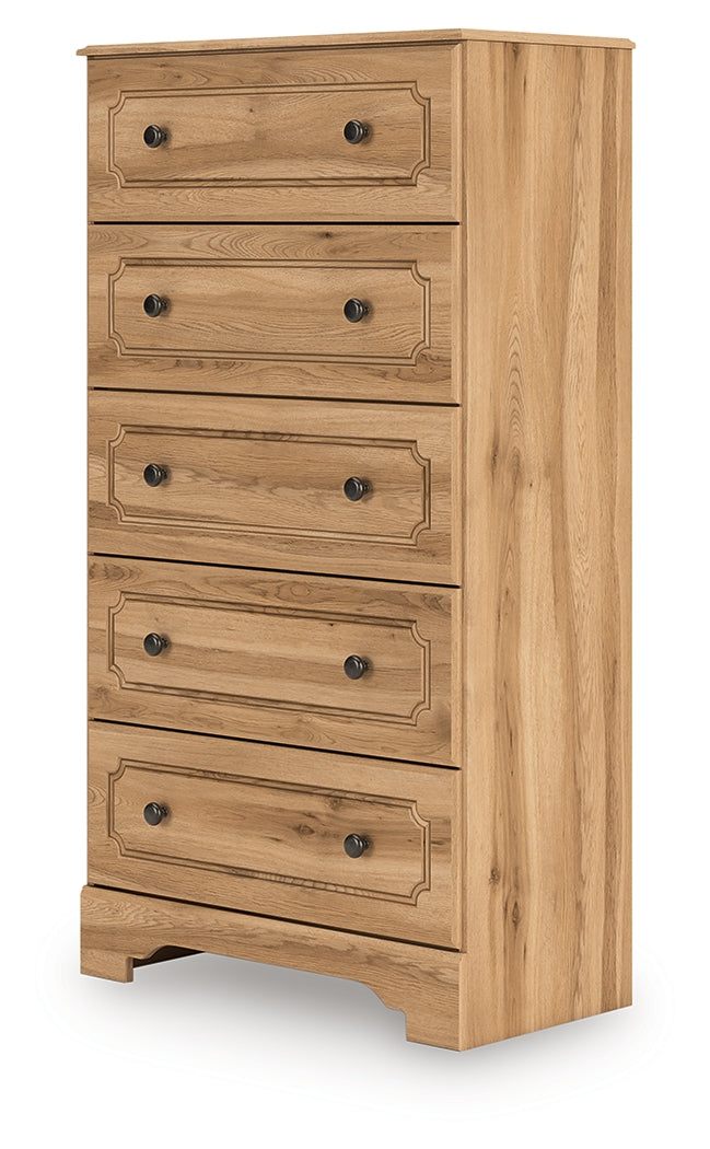 Aleaport Warm Brown Chest of Drawers by Ashley at Eve Furniture