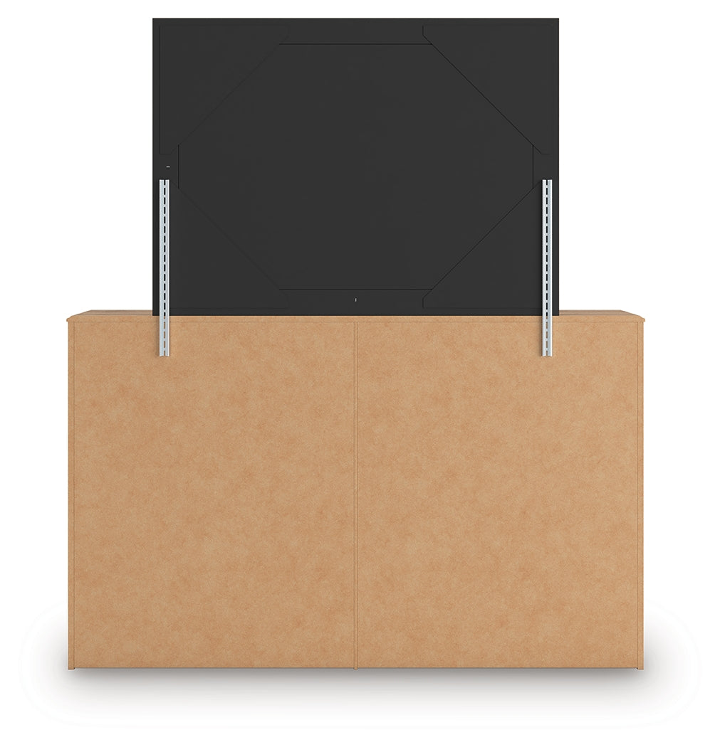 Aleaport Warm Brown Dresser and Mirror by Ashley at Eve Furniture