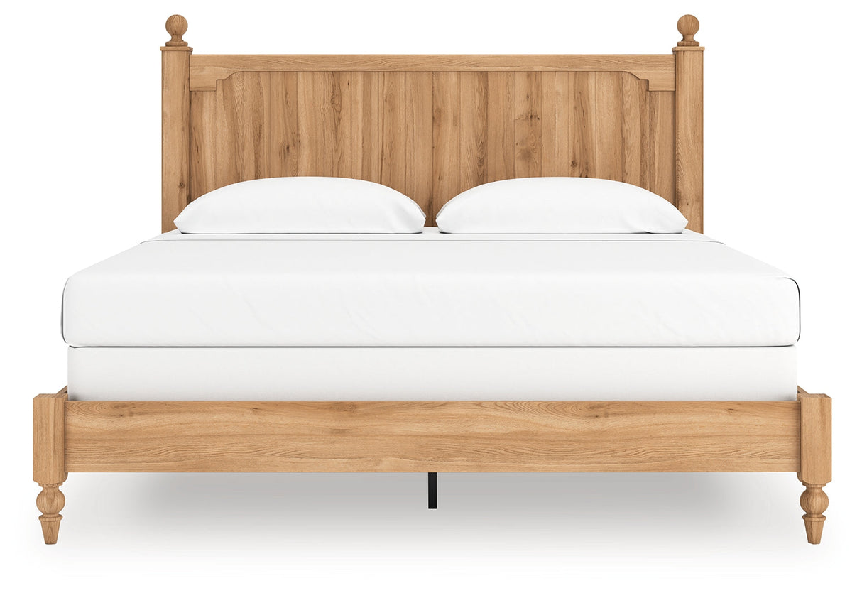 Aleaport Warm Brown King Panel Bed by Ashley at Eve Furniture