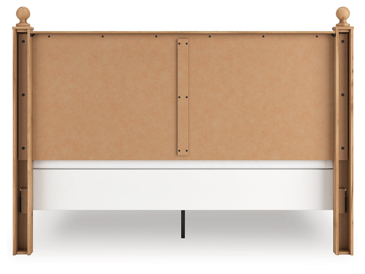 Aleaport Warm Brown King Panel Bed by Ashley at Eve Furniture
