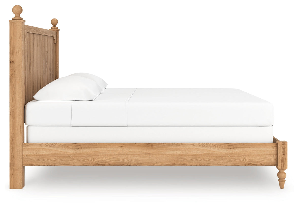 Aleaport Warm Brown King Panel Bed by Ashley at Eve Furniture