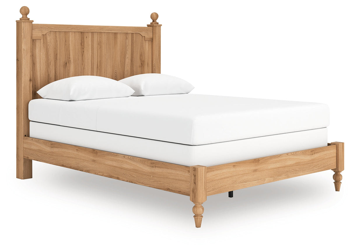 Aleaport Warm Brown Queen Panel Bed by Ashley at Eve Furniture