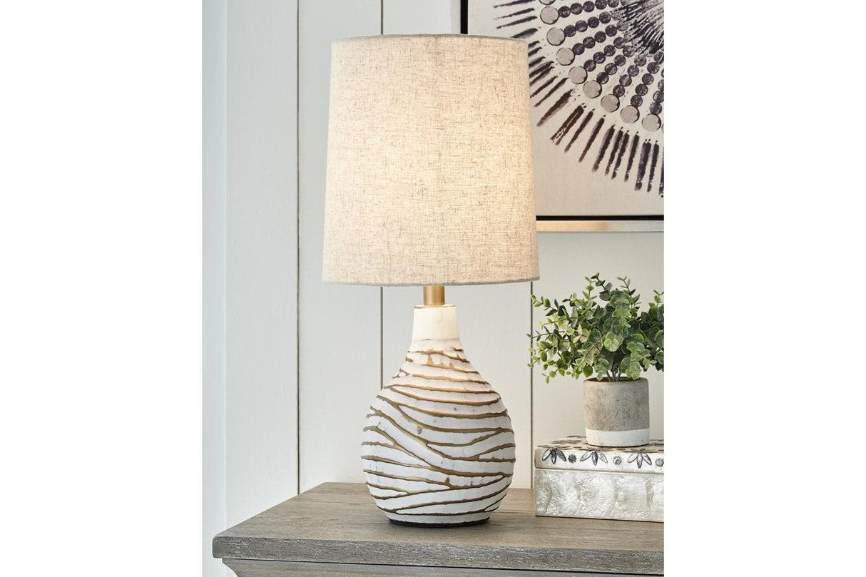 Aleela White/Gold Finish Table Lamp by Ashley at Eve Furniture