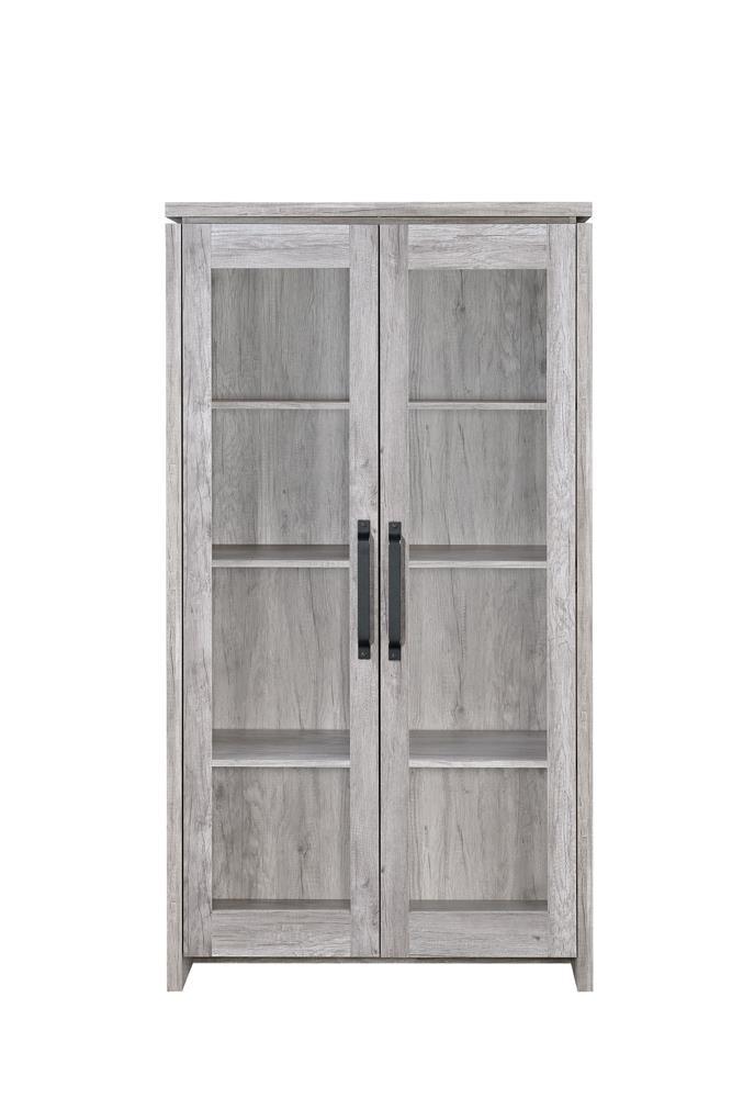 Alejo Gray Driftwood 2-Door Tall Cabinet by Coaster at Eve Furniture