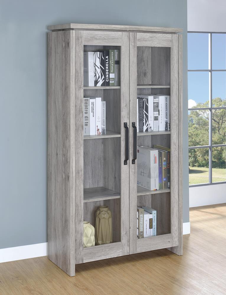 Alejo Gray Driftwood 2-Door Tall Cabinet by Coaster at Eve Furniture