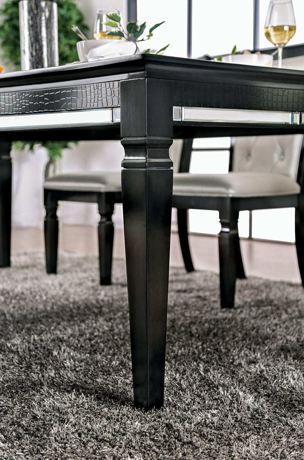 Alena Black/Silver Dining Table Only by Furniture of America at Eve Furniture