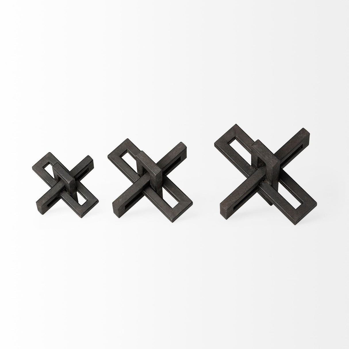Aleph (Set of 3) Black Metal Small Medium & Large Jacks by Mercana at Eve Furniture