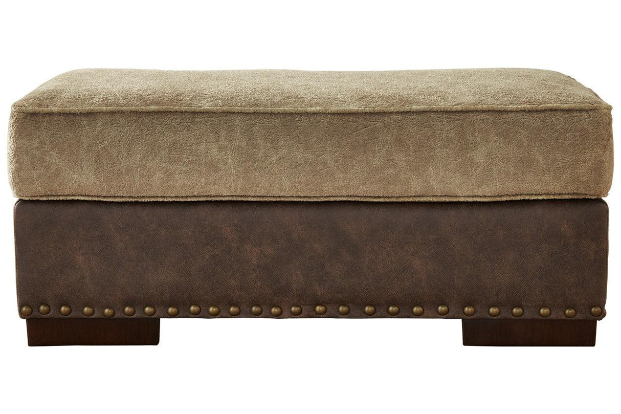 Alesbury Chocolate Ottoman by Ashley at Eve Furniture