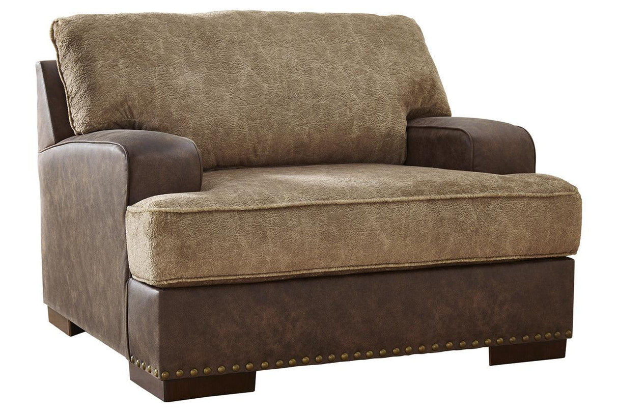 Alesbury Chocolate Oversized Chair by Ashley at Eve Furniture