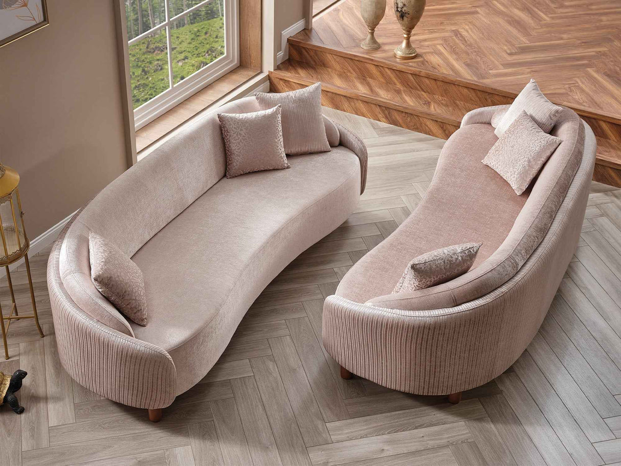 Alessa Cream Stationary Sofa by Furnia at Eve Furniture