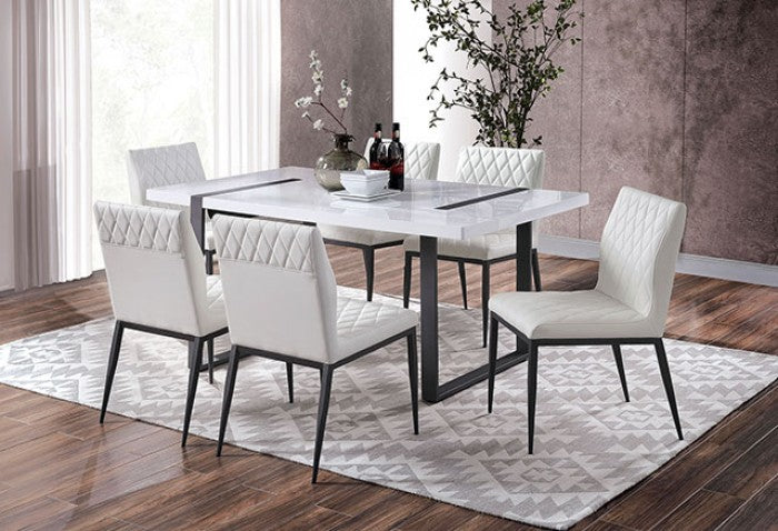 Alessia White/Black 7-Piece Dining Room Set by Furniture of America at Eve Furniture